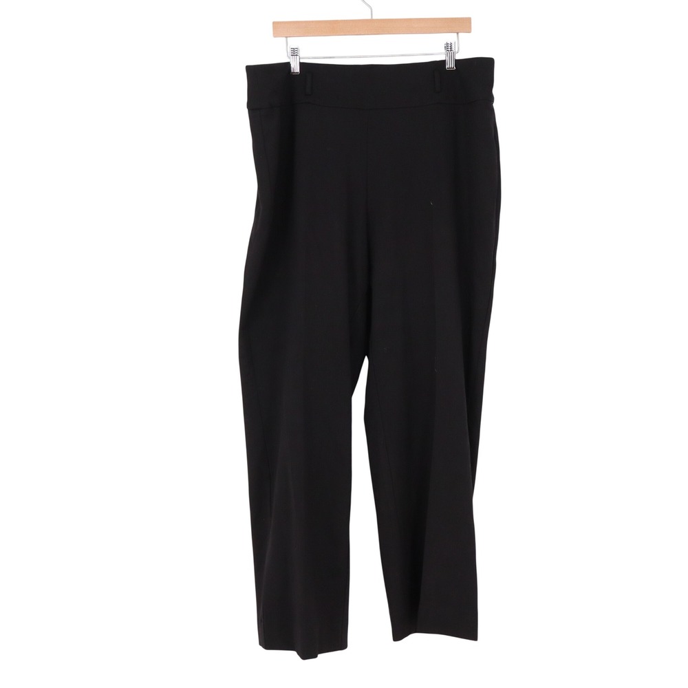 Kasper Womens Plus 2X Black Straight Leg Stretch Pull On Dress Pants Workwear